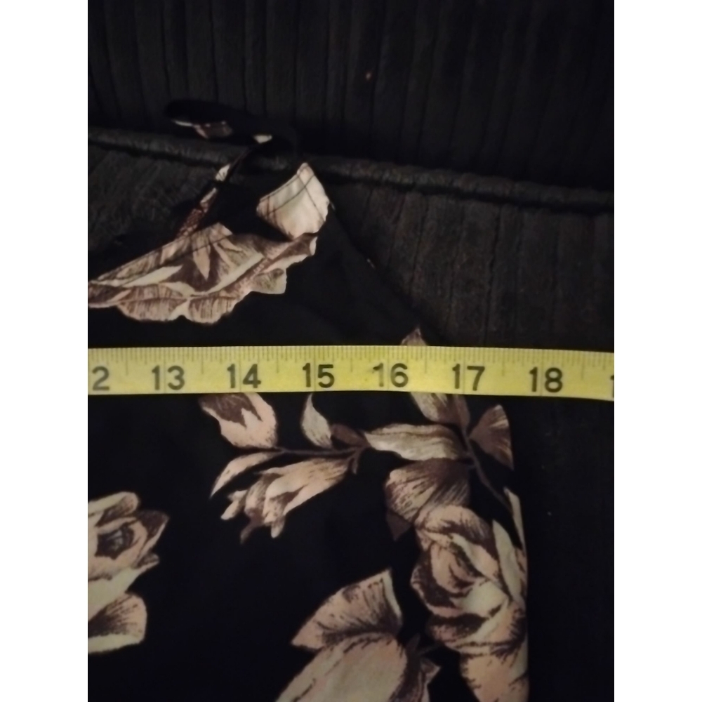 Sienna Sky Black Cream Floral Spaghetti String with Lace Midi Sexy Slip Dress L - Picture 16 of 16